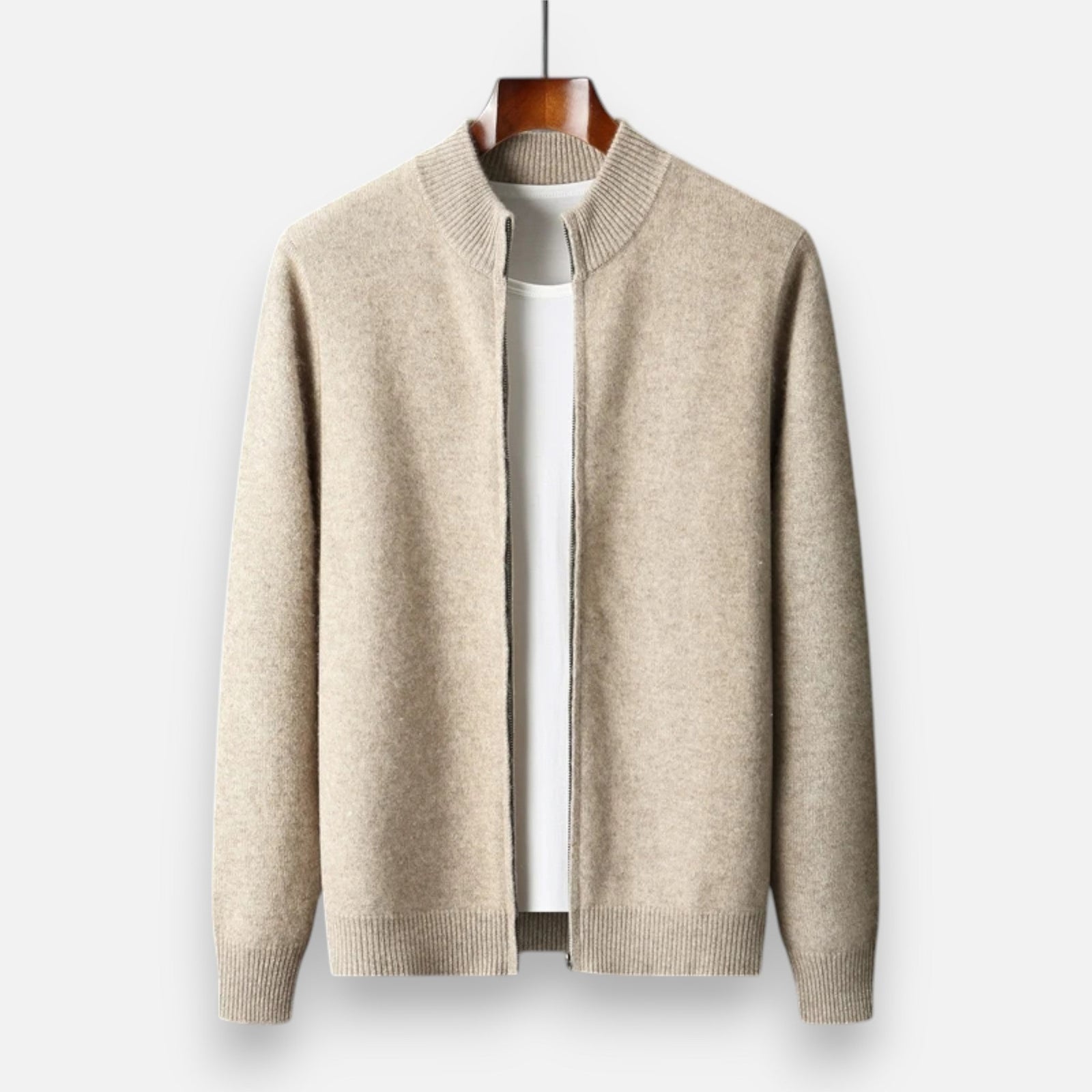 Merino zip-neck sweater front