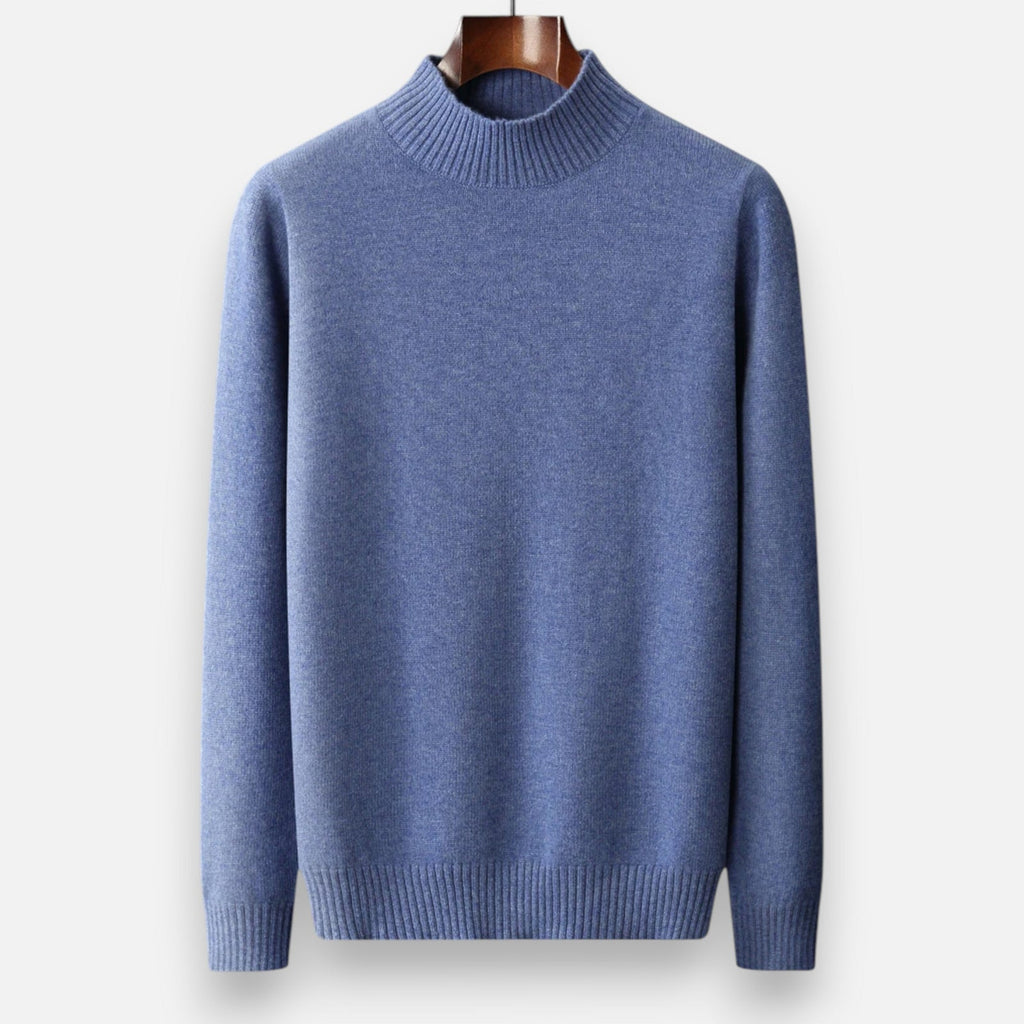Pure wool roll-neck sweater detail