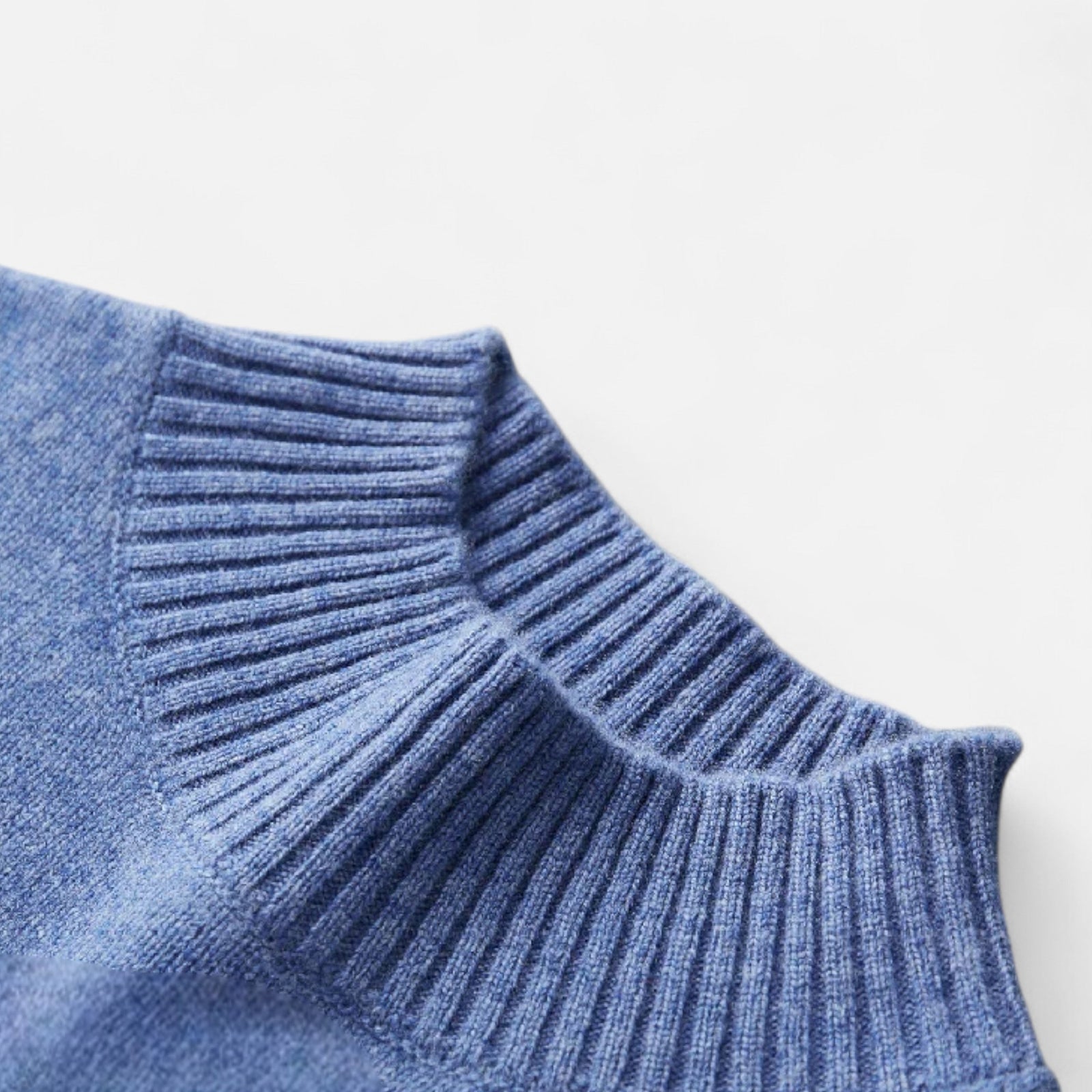 Pure wool roll-neck sweater side