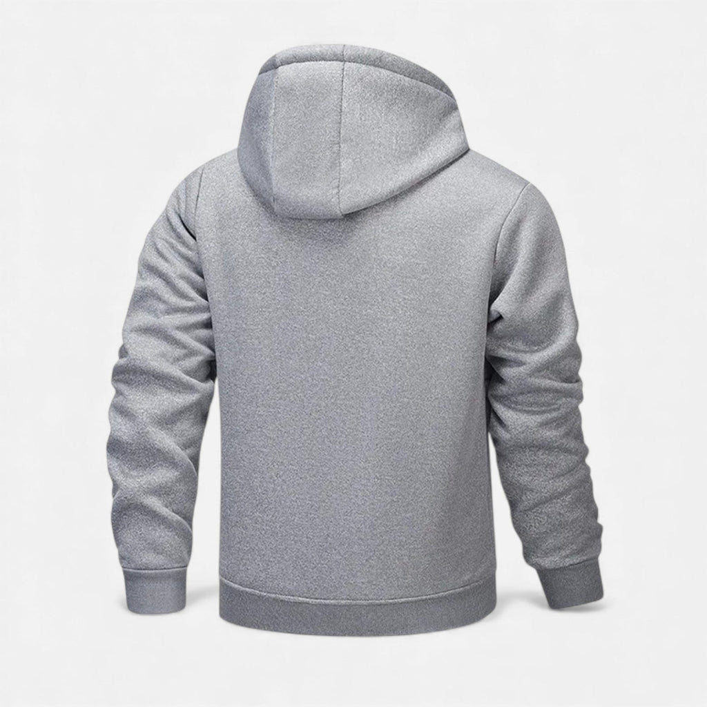 Fleece-lined hooded jacket detail