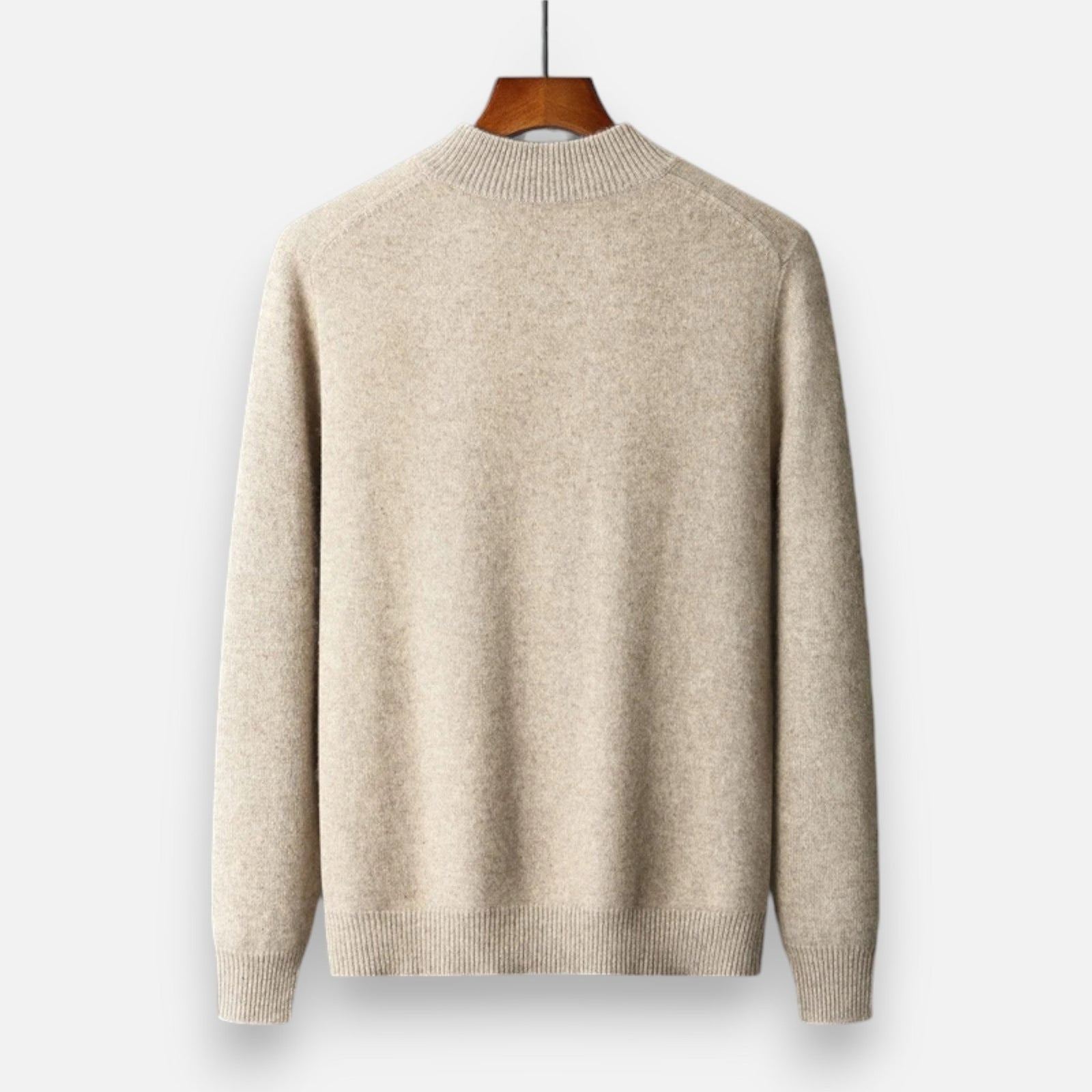 Merino zip-neck sweater collar detail