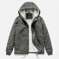 Men's fleece-lined hooded padded coat