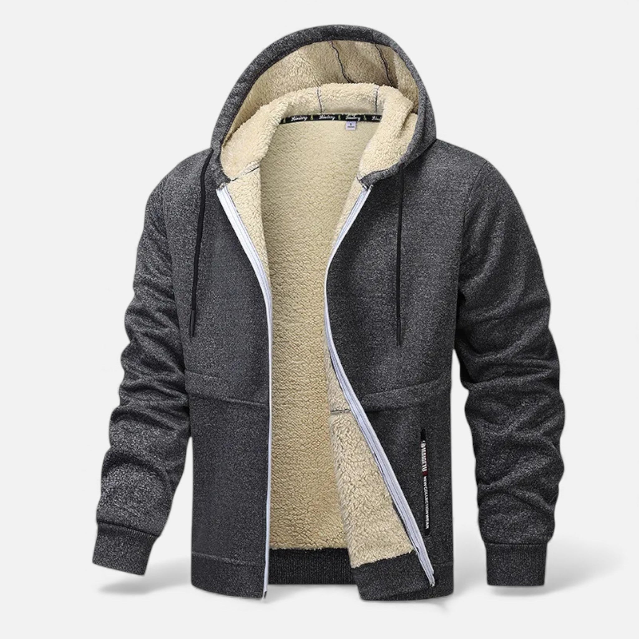 Men's Fleece-Lined Winter Hoodie Jacket