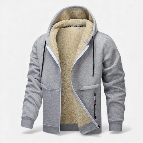 Men's fleece-lined hooded jacket