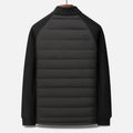 Men's quilted padded jacket with stand collar in black