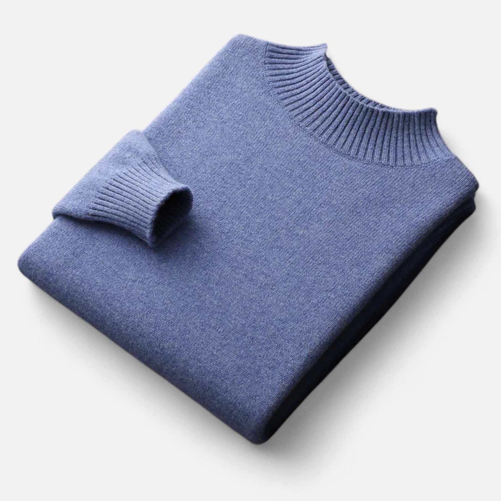 Pure wool roll-neck sweater front