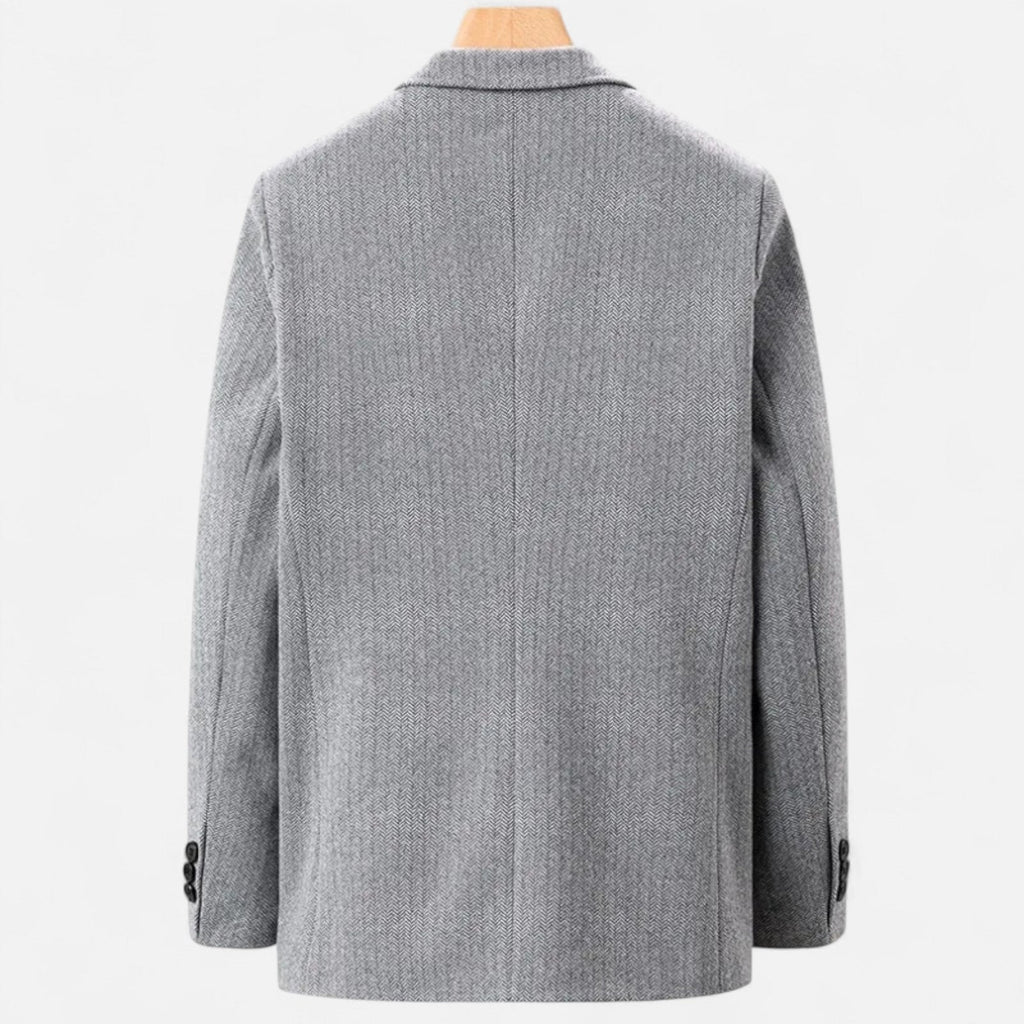 Wool-blend lapel jacket side