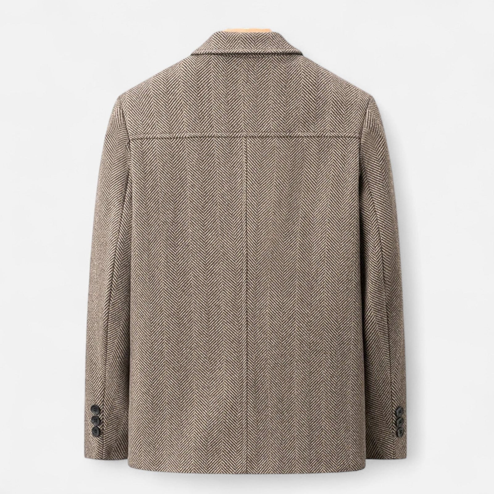 Wool-blend lapel jacket detail