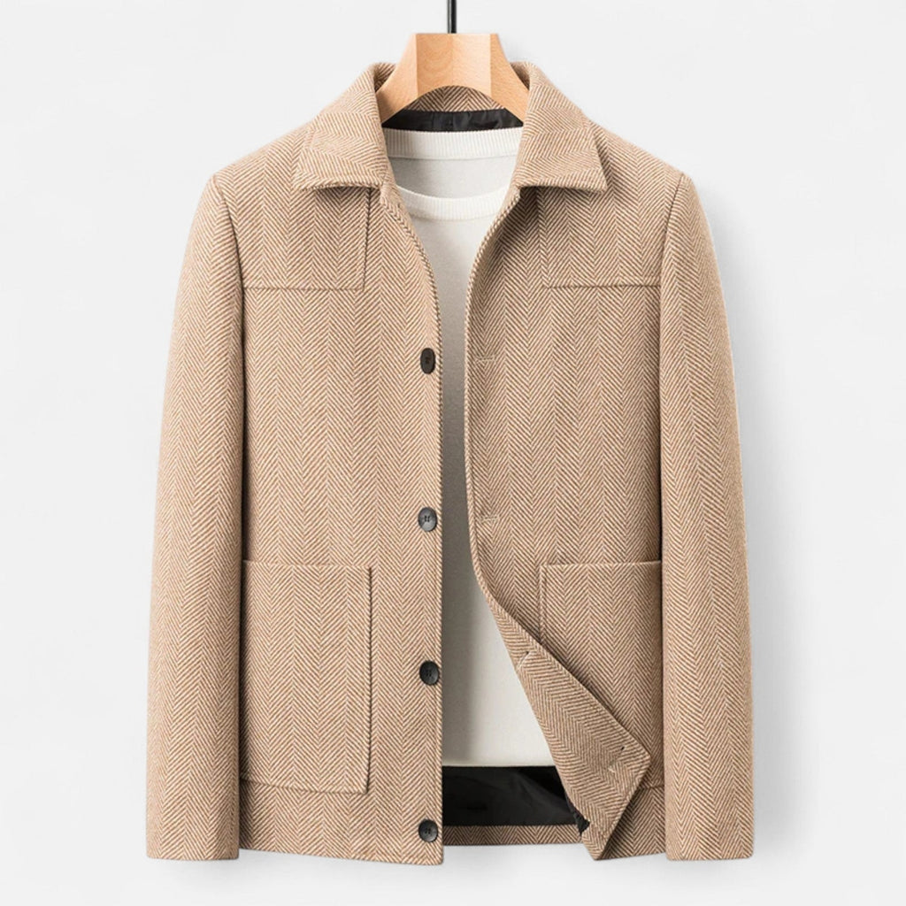 Men's wool-blend tailored lapel jacket