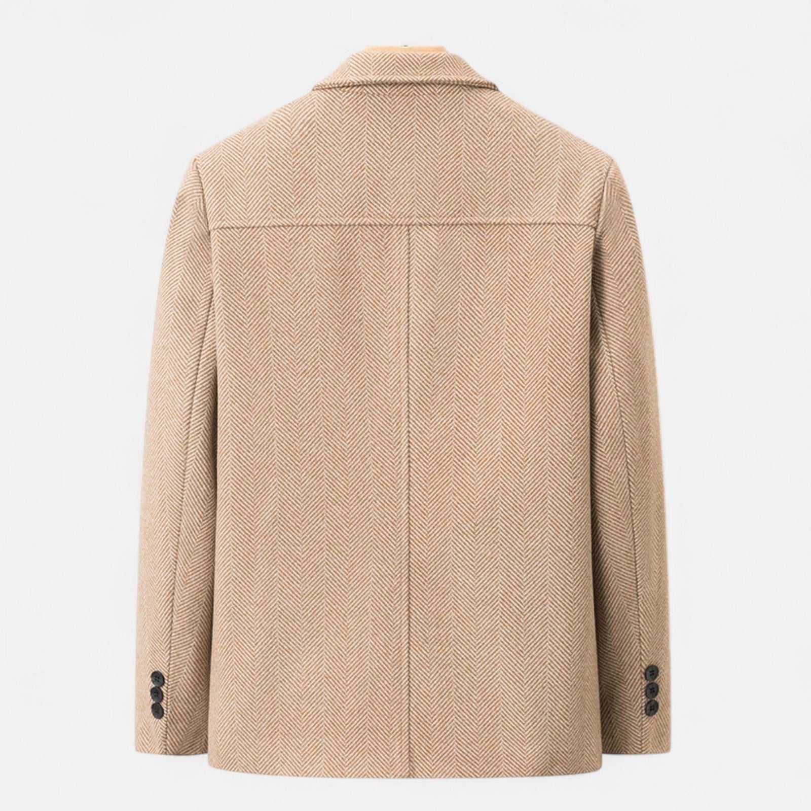 Wool-blend lapel jacket front