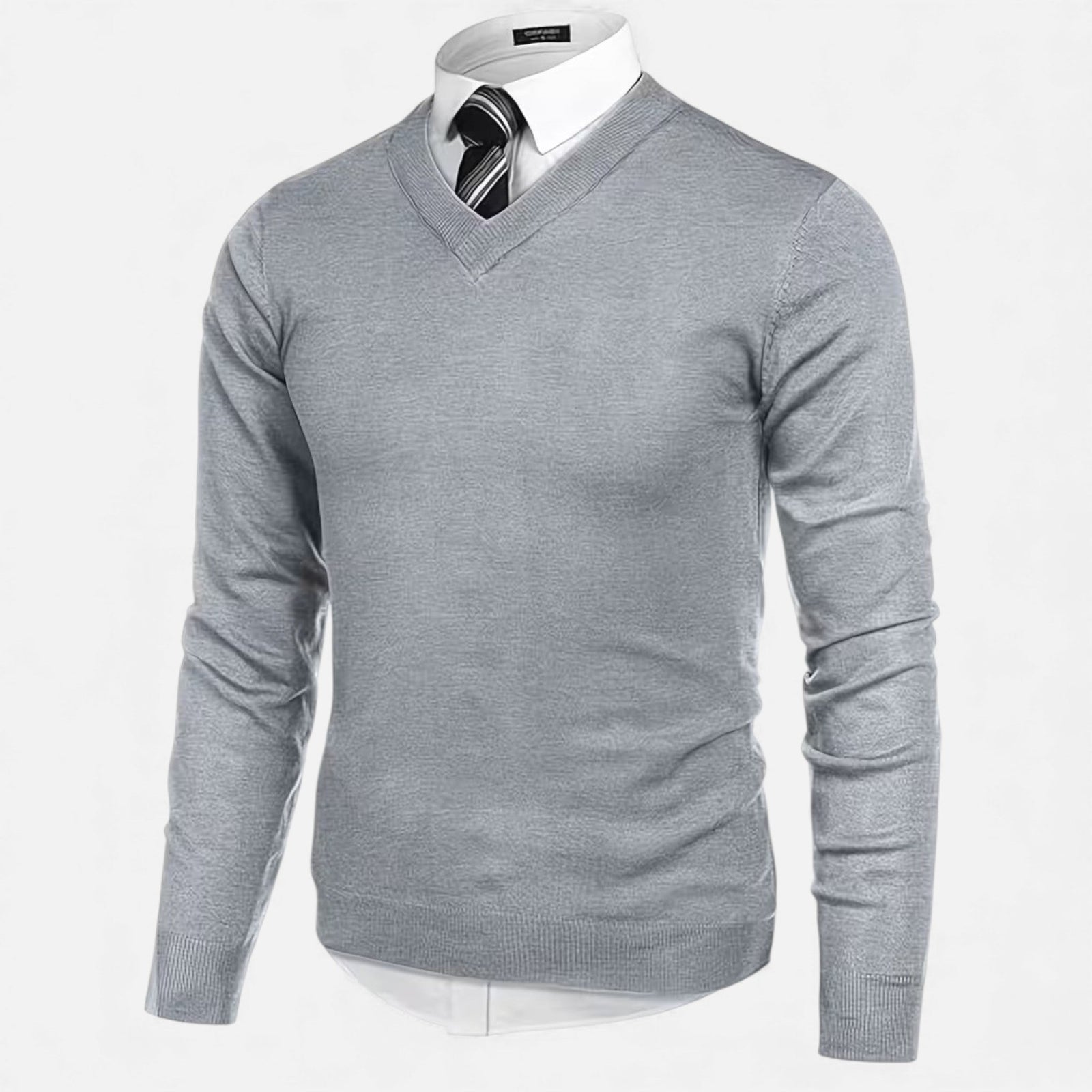 Men's V-neck knit sweater