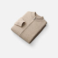 Men's merino zip-neck sweater in beige