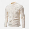 Men's classic crewneck knit sweater in white
